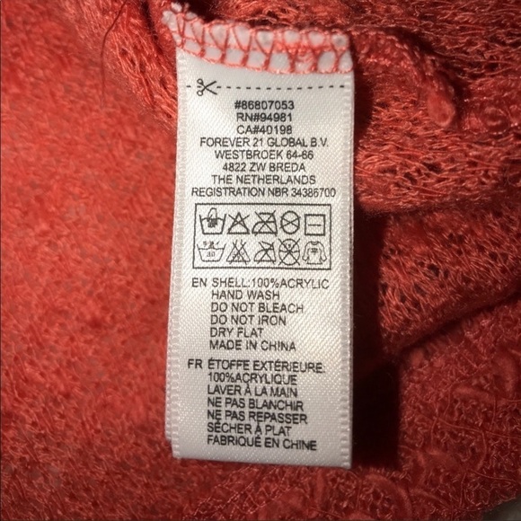 Forever 21 Cropped Orange Sweater Medium - Picture 5 of 6